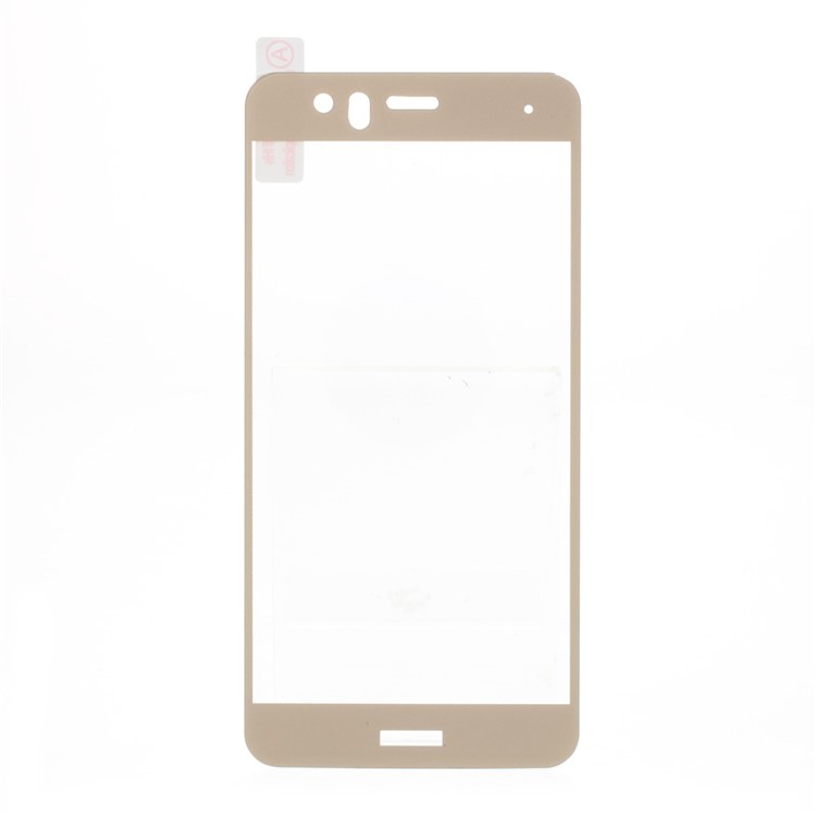 Silk Printing Full Coverage Tempered Glass Screen Protector Film (Arc Edge) for Huawei P10 Lite - Gold-1