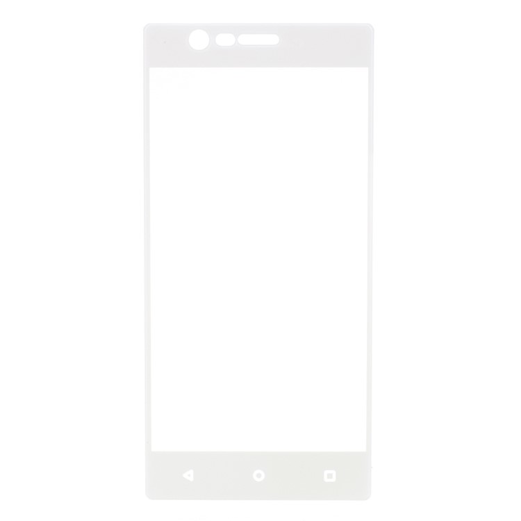 Full Size Tempered Glass Screen Protector Film Silk Printing for Nokia 3 - White-1