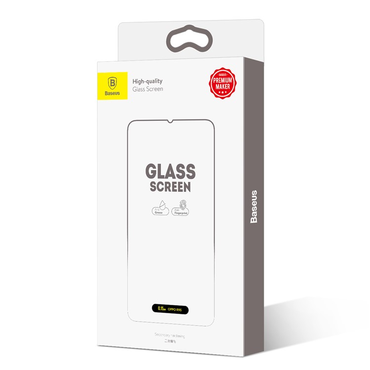 BASEUS 0.15mm Secondary Hardening Tempered Glass Screen Guard Film for Oppo R9s-9