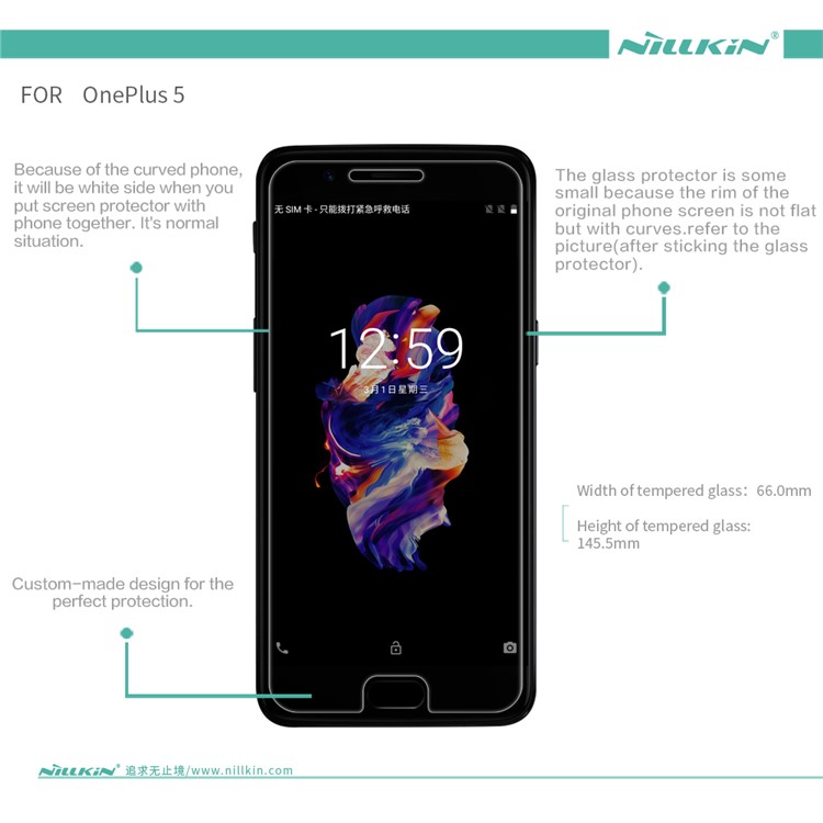 NILLKIN Amazing H Tempered Glass Screen Protector Anti-Explosion for OnePlus 5-15