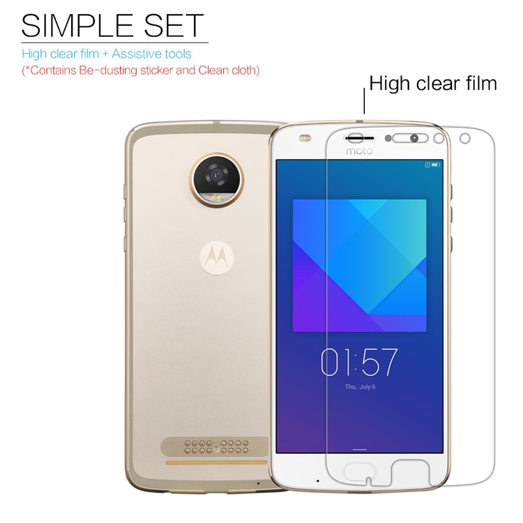 NILLKIN for Motorola Moto Z2 Play Anti-fingerprint HD Clear LCD Screen Protector Film-5