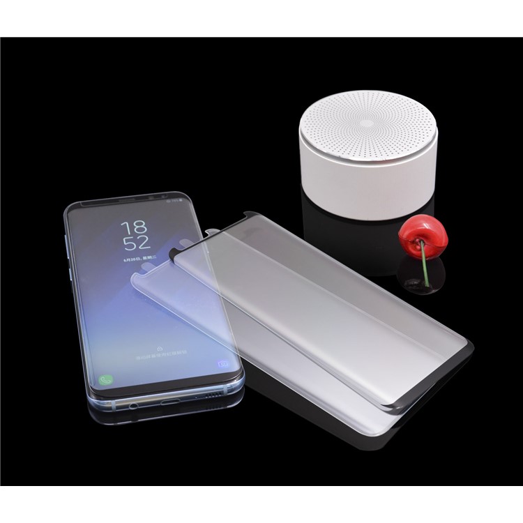 PDGD Silk Print 3D Curved Full Cover Tempered Glass Screen Protector (Opening on Top) for Samsung Galaxy S8 G950 - Black-8