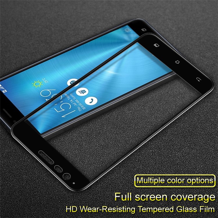 IMAK Full Size Tempered Glass Screen Protector Film for Asus Zenfone 3 Zoom ZE553KL - Black