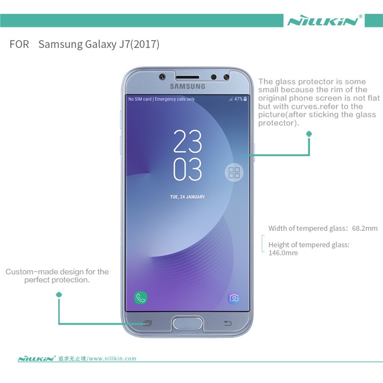 NILLKIN Amazing H Tempered Glass Screen Protector Anti-Explosion for Samsung Galaxy J7 (2017) EU Version-15