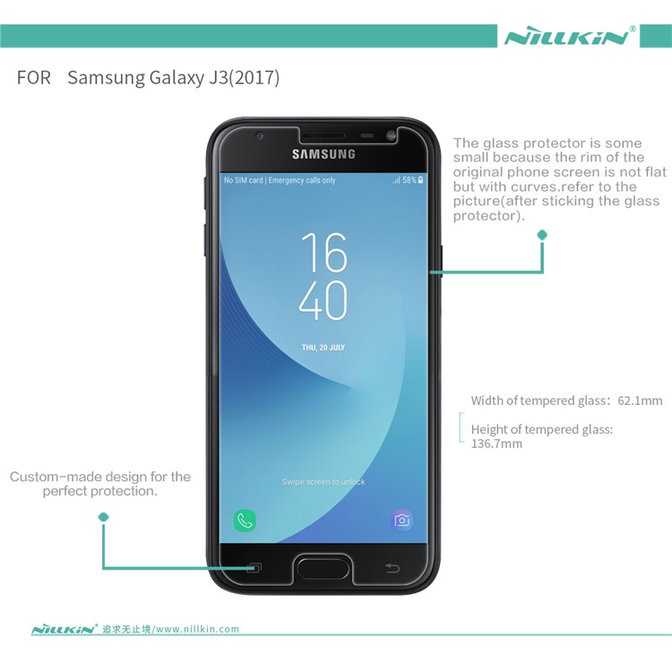 NILLKIN Amazing H Tempered Glass Screen Protector Anti-Explosion for Samsung Galaxy J3 (2017) EU Version-15