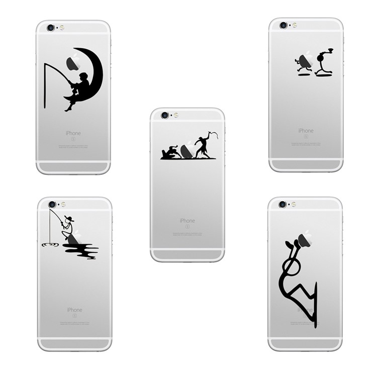 HAT PRINCE Creative PVC Decal Sticker for iPhone X/8/8 Plus etc. - Man Is Pushing-3