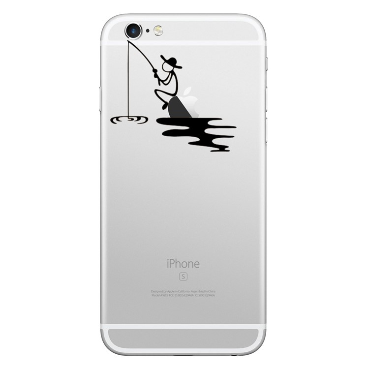 HAT PRINCE Decorative Decal Sticker PVC Sticker for iPhone X/8/8 Plus etc. - Man is Fishing-1
