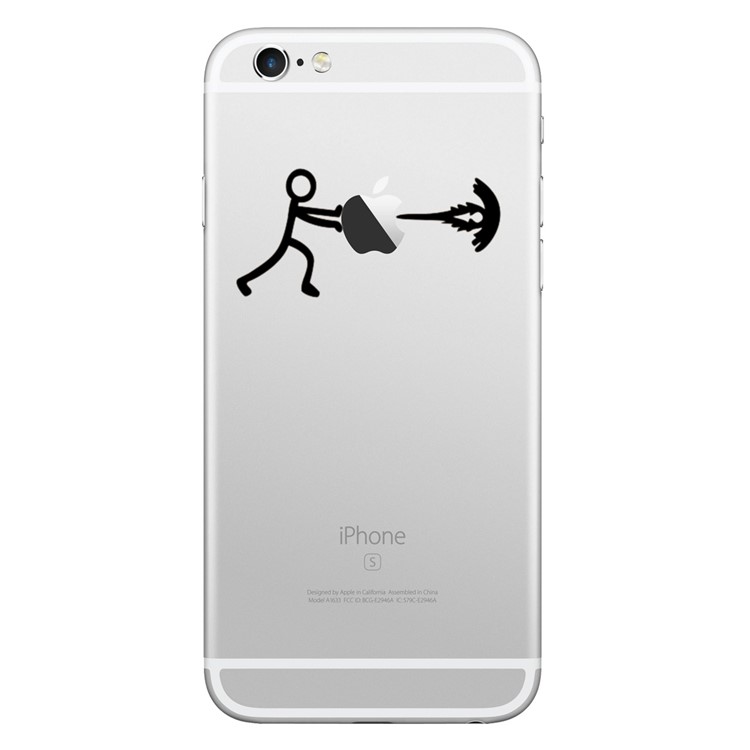 HAT PRINCE Creative Decal Sticker PVC Sticker for iPhone X/8/8 Plus etc. - Man Is Pushing-1