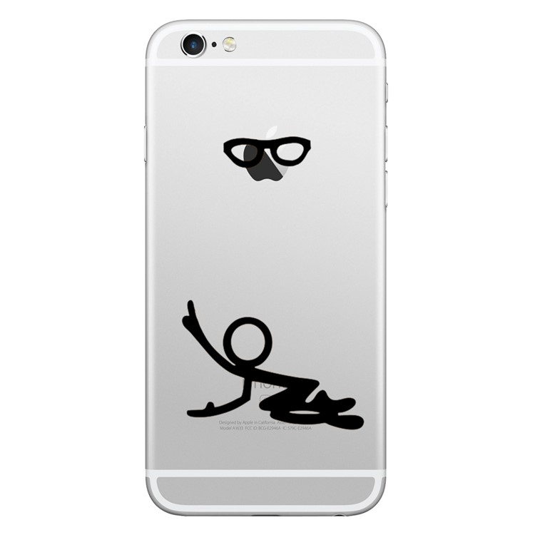 HAT PRINCE Creative PVC Decal Sticker Film for iPhone X/8/8 Plus etc. - Man Is Looking for Glasses-1