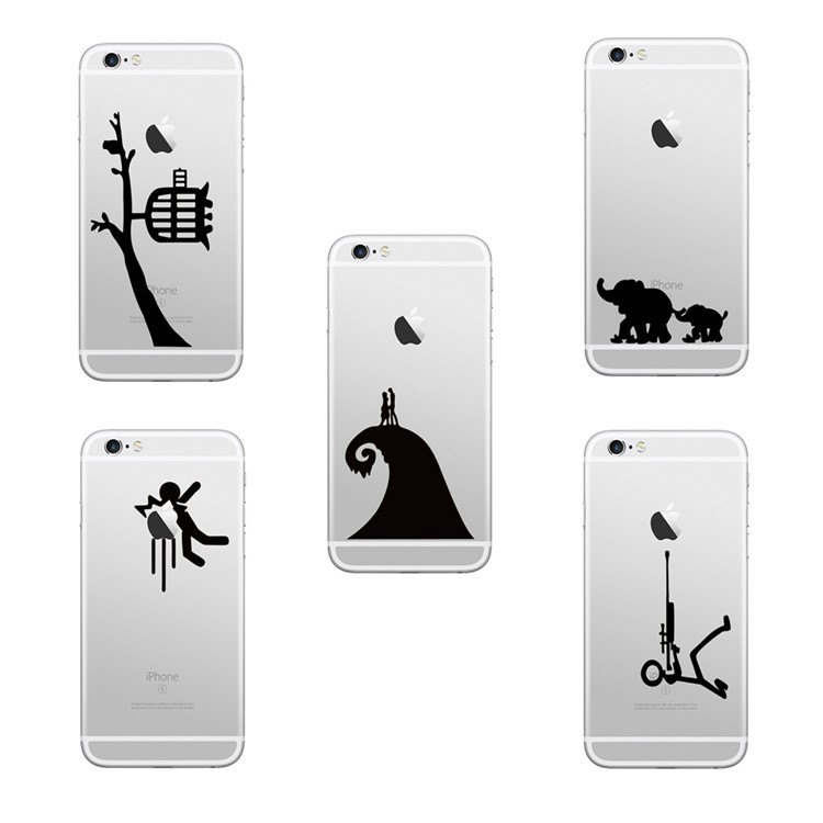 HAT PRINCE Creative PVC Decal Sticker for iPhone X/8/8 Plus - Elephants-3