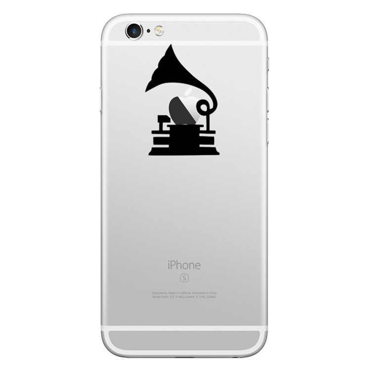 HAT PRINCE Creative PVC Decor Stickers for iPhone X/8/8 Plus etc. - Record Player-1