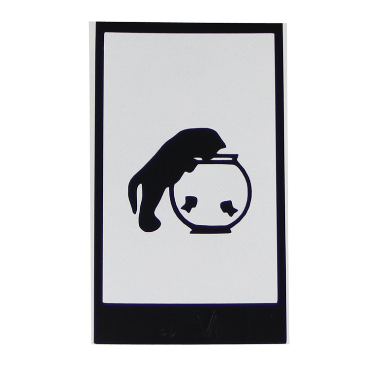 HAT PRINCE Creative PVC Decoration Stickers for iPhone X/8/8 Plus etc. - Cat and Fish-2