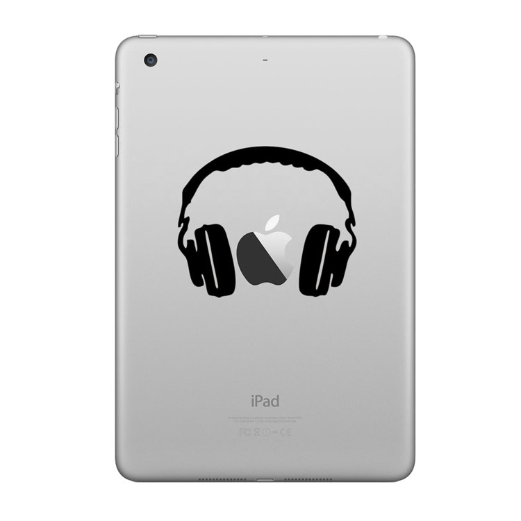 HAT PRINCE Decorative PVC Decal Sticker for iPad 9.7 (2017)/iPad Air 2/iPad Mini 5 etc. - Headphone-1