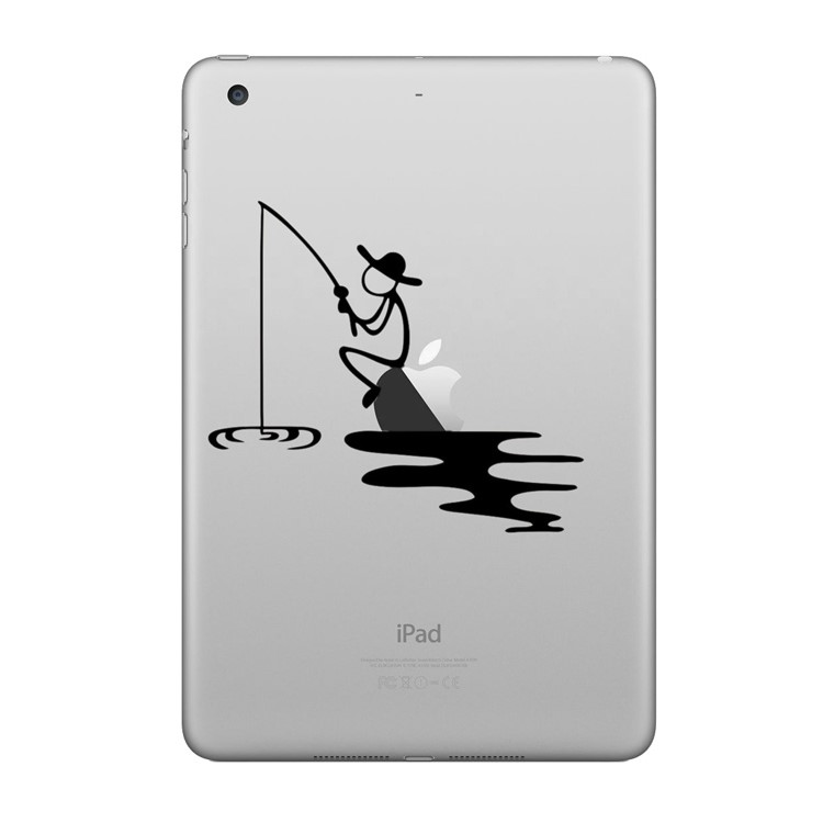 HAT PRINCE Decorative PVC Decal Sticker Funny Sticker for iPad 9.7 (2017)/iPad Air 2/iPad Mini 5 etc. - Man is Fishing-1