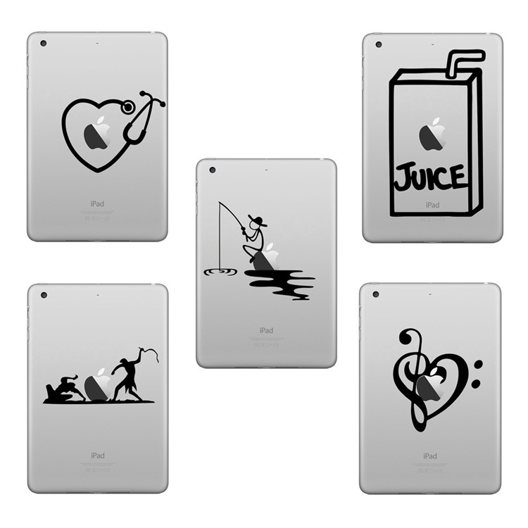 HAT PRINCE Chic Creative PVC Decals Stickers for iPad - Slash Apple-3