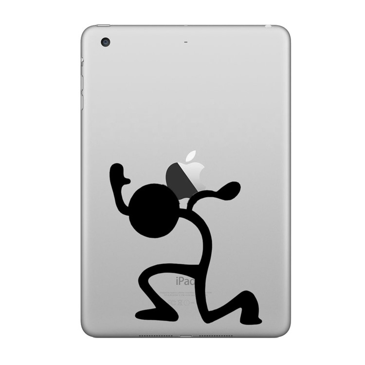 HAT PRINCE Stylish PVC Decal Sticker for iPad - Apple on Man's Back-1