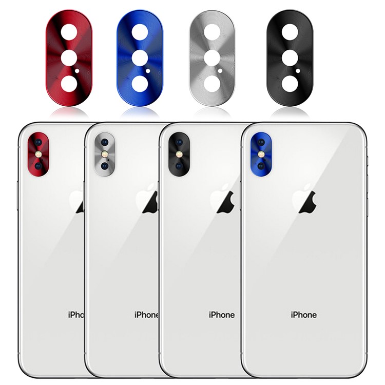 For iPhone X (Ten) Alloy Back Camera Lens Protector - Black-3