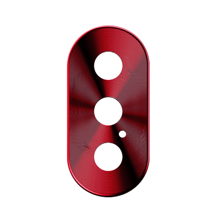 For iPhone X (Ten) Slim Alloy Back Camera Lens Protector - Red-1