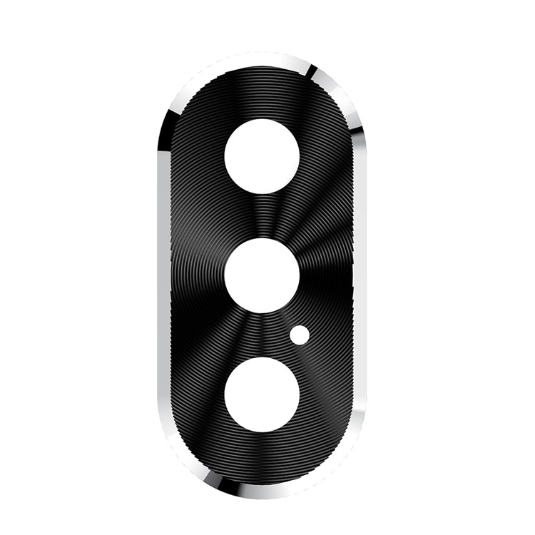 For iPhone X Plated Edge Alloy Back Camera Lens Protector - Black-6