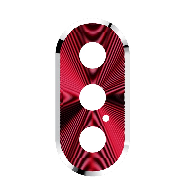 Slim Alloy Plated Edge Back Camera Lens Protector for iPhone X - Red-1