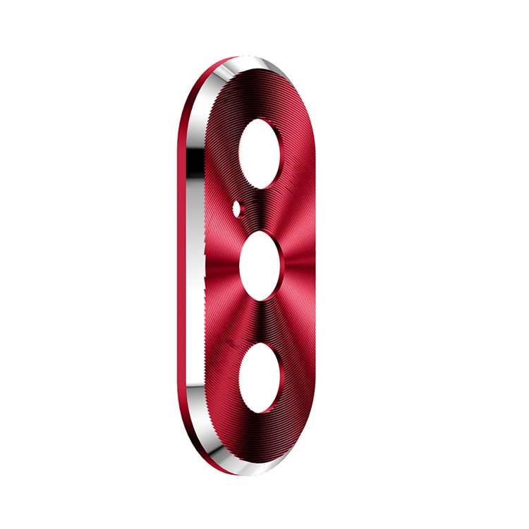 Slim Alloy Plated Edge Back Camera Lens Protector for iPhone X - Red-2