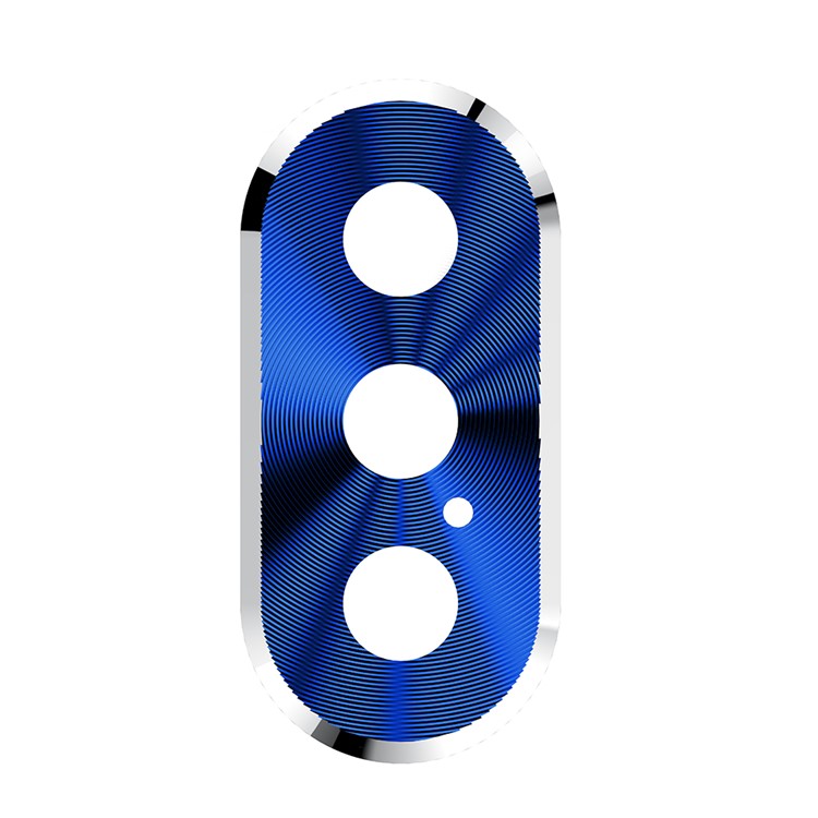 Untra Thin Alloy Plated Edge Back Camera Lens Protector for iPhone X - Blue-1