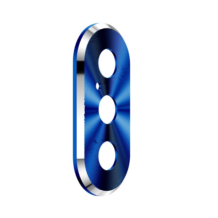 Untra Thin Alloy Plated Edge Back Camera Lens Protector for iPhone X - Blue-2