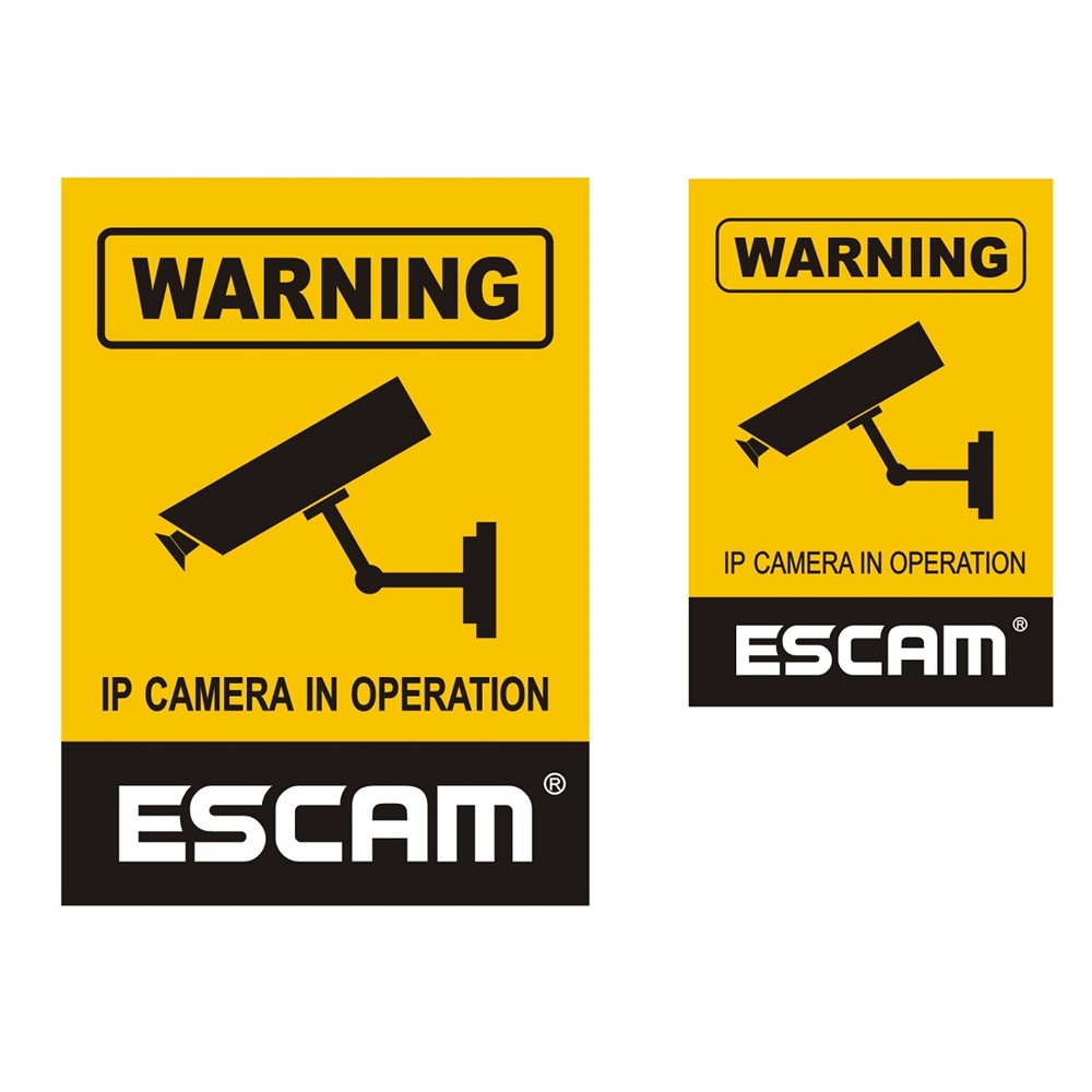 2Pcs Video Surveillance Security Monitoring Warning Stickers-1