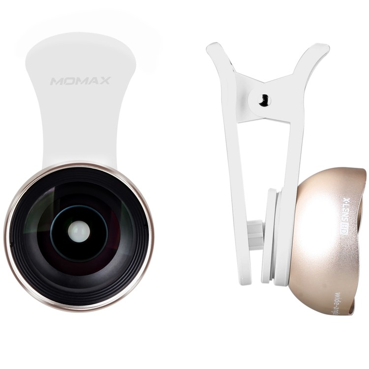 MOMAX X-Lens 2-in-1 Clip-on 0.6X Wide-angle Lens + 10X Macro Lens for Smartphone Tablet - Champagne Gold Color-2