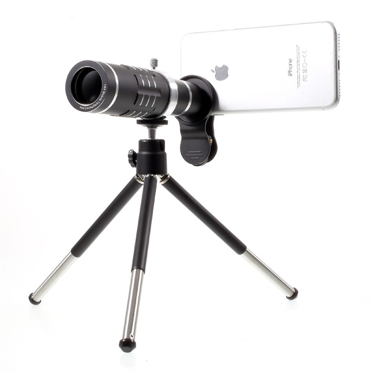 18X HD Telephoto Lens Kit for Phone Camera Zoom Telescope Telescopic Lens with Mini Tripod for iPhone Samsung Smartphone - Black-4