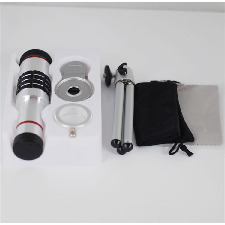18X HD Telephoto Lens Kit for Phone Camera Portable Zoom Telescope Telescopic Lens with Mini Tripod for iPhone Samsung Smartphone - Red-6