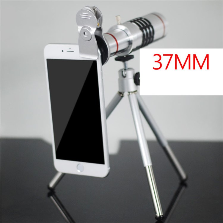 Super Clear 18X HD Telephoto Lens Kit for Phone Camera Zoom Telescope Telescopic Lens with Mini Tripod for iPhone Samsung Smartphone - Silver Color-1