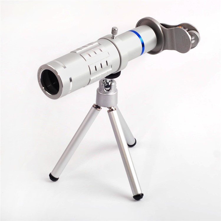 Super Clear 18X HD Telephoto Lens Kit for Phone Camera Zoom Telescope Telescopic Lens with Mini Tripod for iPhone Samsung Smartphone - Silver Color-4