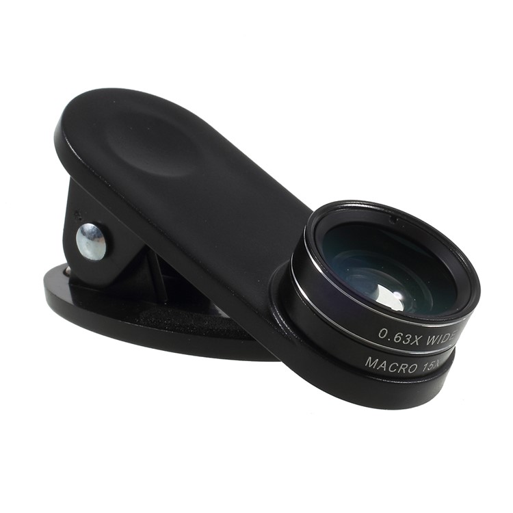 Clip-on 198° Fish Eye Lens + 15X Macro Lens + 0.63X Wide Angle Lens for iPhone Samsung Smartphones-13