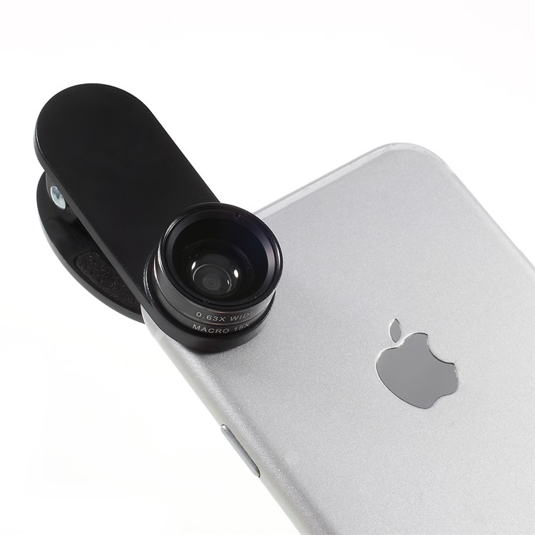 Clip-on 198° Fish Eye Lens + 15X Macro Lens + 0.63X Wide Angle Lens for iPhone Samsung Smartphones-15
