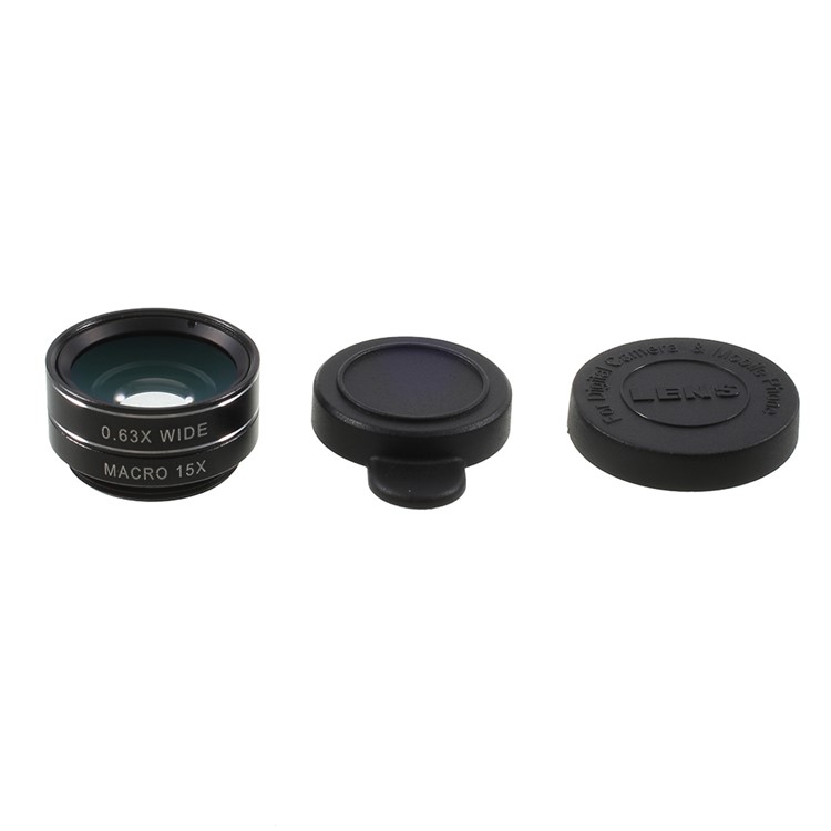 Clip-on 198° Fish Eye Lens + 15X Macro Lens + 0.63X Wide Angle Lens for iPhone Samsung Smartphones-8