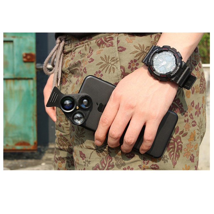 PICKOGEN 5 in 1 Camera Lens Kit Fisheye & Wide Angle & Macro & Telescope & CPL Lens HE-518 - Black-14