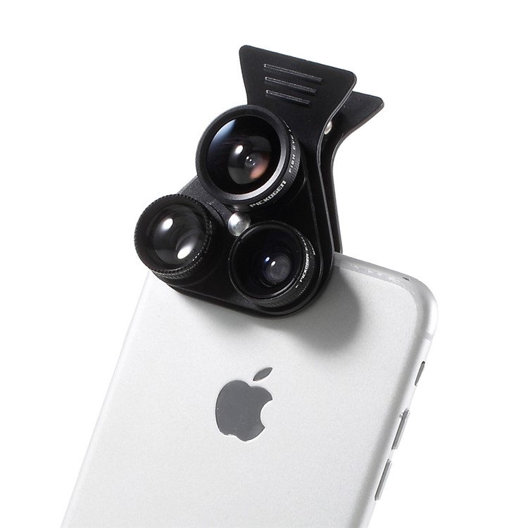 PICKOGEN 5 in 1 Camera Lens Kit Fisheye & Wide Angle & Macro & Telescope & CPL Lens HE-518 - Black-2