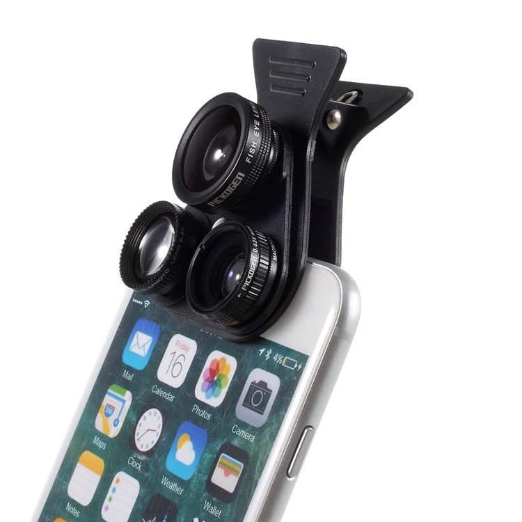 PICKOGEN 5 in 1 Camera Lens Kit Fisheye & Wide Angle & Macro & Telescope & CPL Lens HE-518 - Black-3