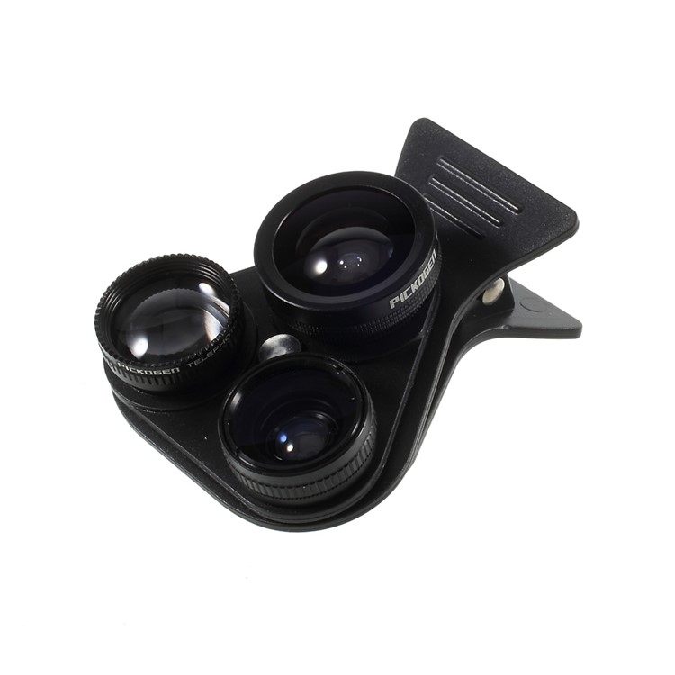 PICKOGEN 5 in 1 Camera Lens Kit Fisheye & Wide Angle & Macro & Telescope & CPL Lens HE-518 - Black-8