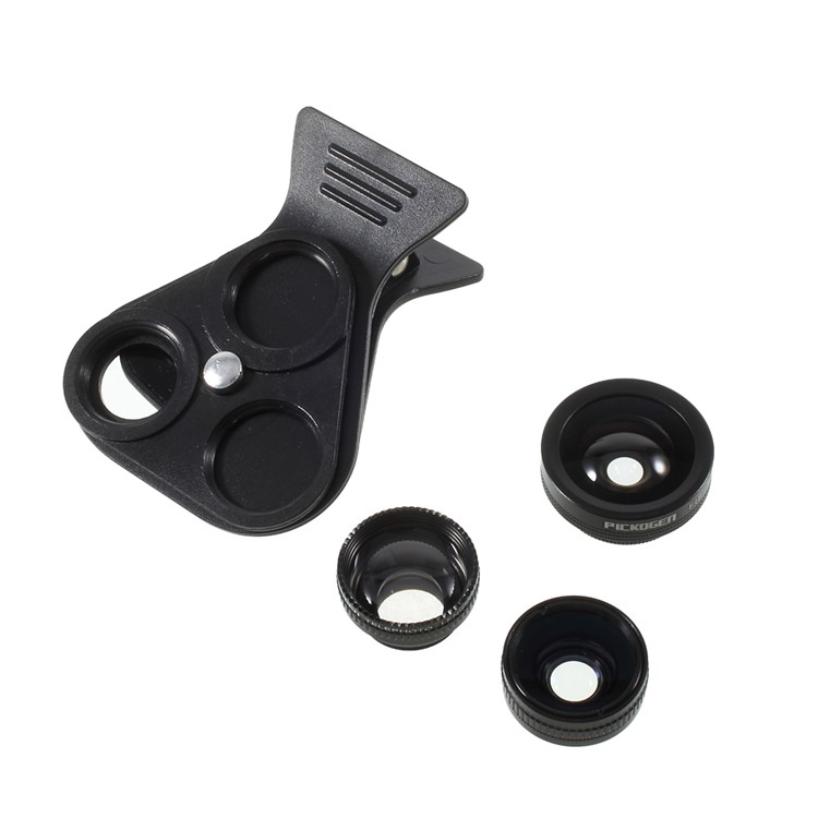 PICKOGEN 5 in 1 Camera Lens Kit Fisheye & Wide Angle & Macro & Telescope & CPL Lens HE-518 - Black-9