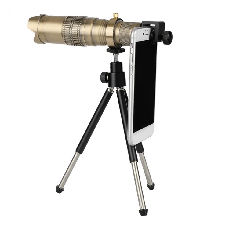 22X Zoom Mobile Phone Telephoto Lens 4K HD Camera Lens with Tripod Bluetooth Remote Control - Gold-14