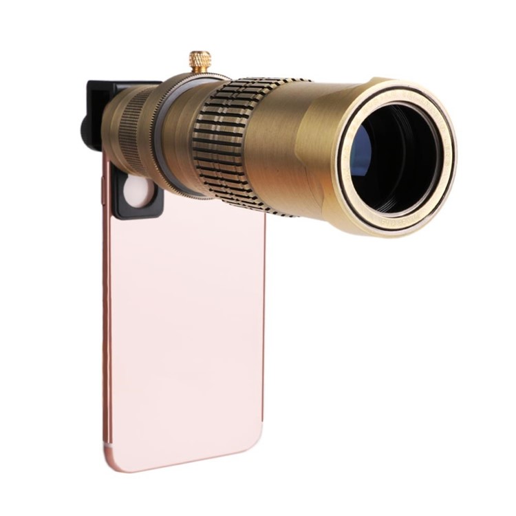 22X Zoom Mobile Phone Telephoto Lens 4K HD Camera Lens with Tripod Bluetooth Remote Control - Gold-6