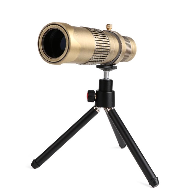 22X Zoom Mobile Phone Telephoto Lens 4K HD Camera Lens with Tripod Bluetooth Remote Control - Gold-9