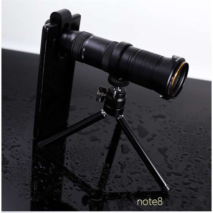 UV Camera Lens 18X-30X Mobile Phone Zoom Telephoto Telescope Head + Tripod Clip - Black-10