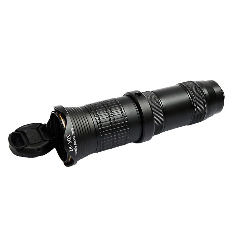 UV Camera Lens 18X-30X Mobile Phone Zoom Telephoto Telescope Head + Tripod Clip - Black-13
