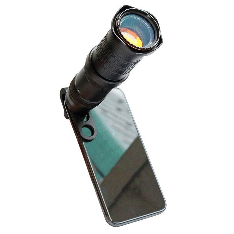 UV Camera Lens 18X-30X Mobile Phone Zoom Telephoto Telescope Head + Tripod Clip - Black-15