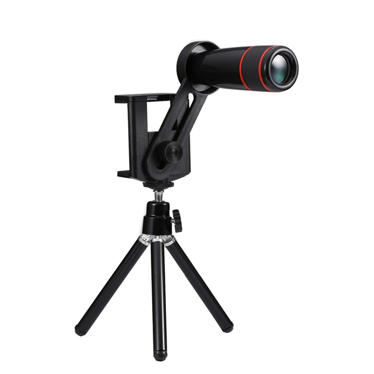 Universal 12X Optical Telescope Camera Lens with Tripod for iPhone Samsung - Black-4