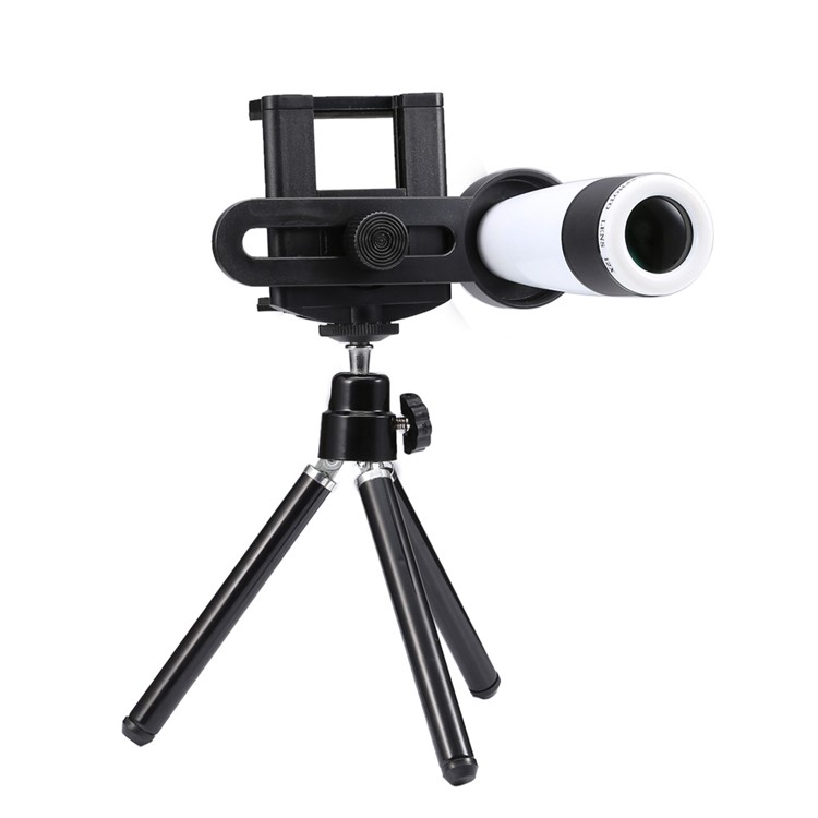 Universal 12X Zoom Telephoto Camera Lens with Tripod for iPhone Samsung - White-3