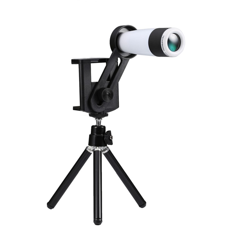 Universal 12X Zoom Telephoto Camera Lens with Tripod for iPhone Samsung - White-4